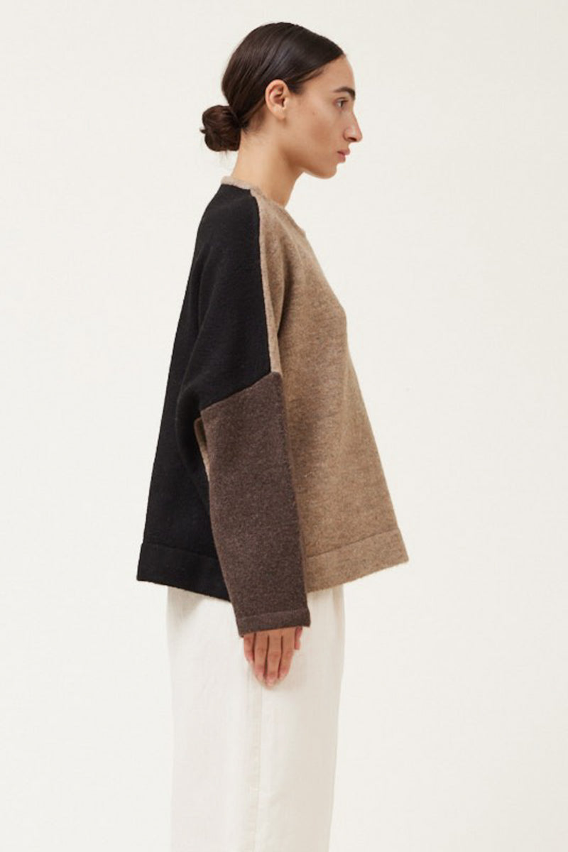 Block It Off Sweater in Brown