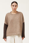 Block It Off Sweater in Brown