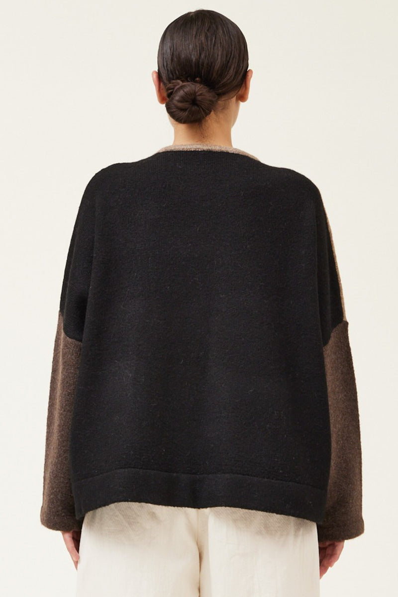 Block It Off Sweater in Brown