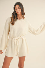 Castillo Knit Romper in Cream