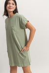 Chill Days Dress in Light Olive