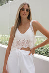 Crochet Away Top in White