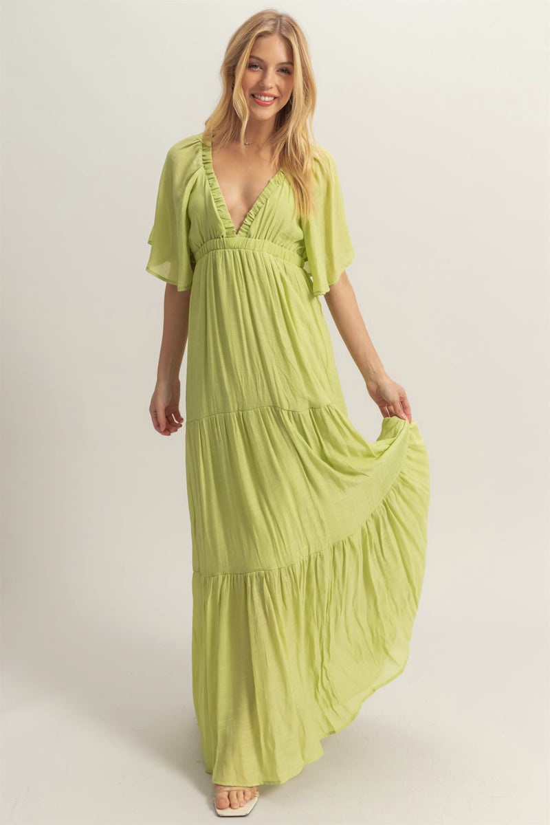 Daydreamer Maxi Dress in Lime