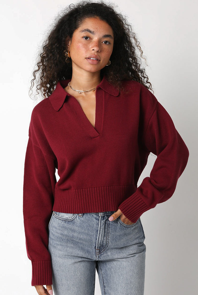 The Edition Sweater in Burgundy