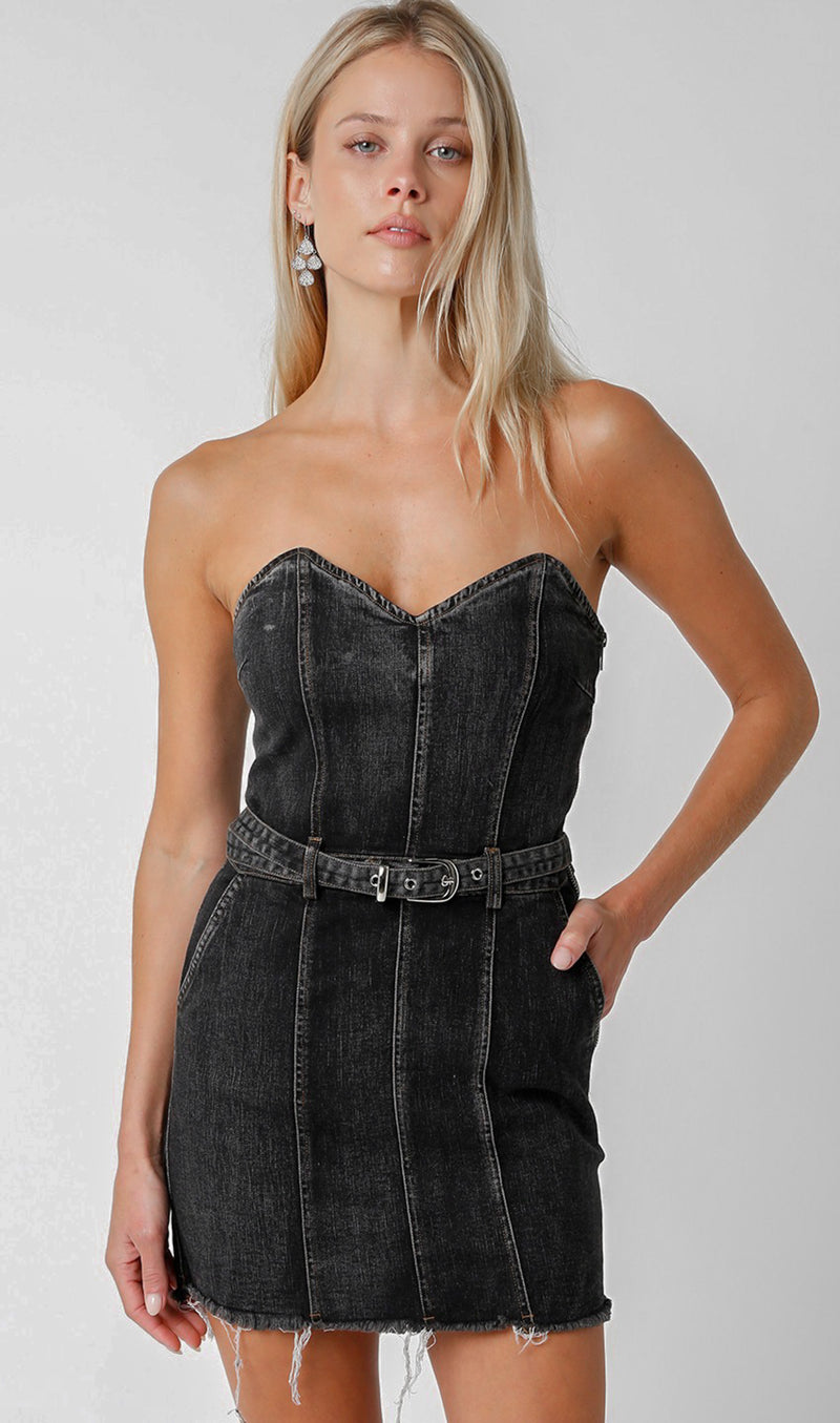 Henderson Denim Dress in Black