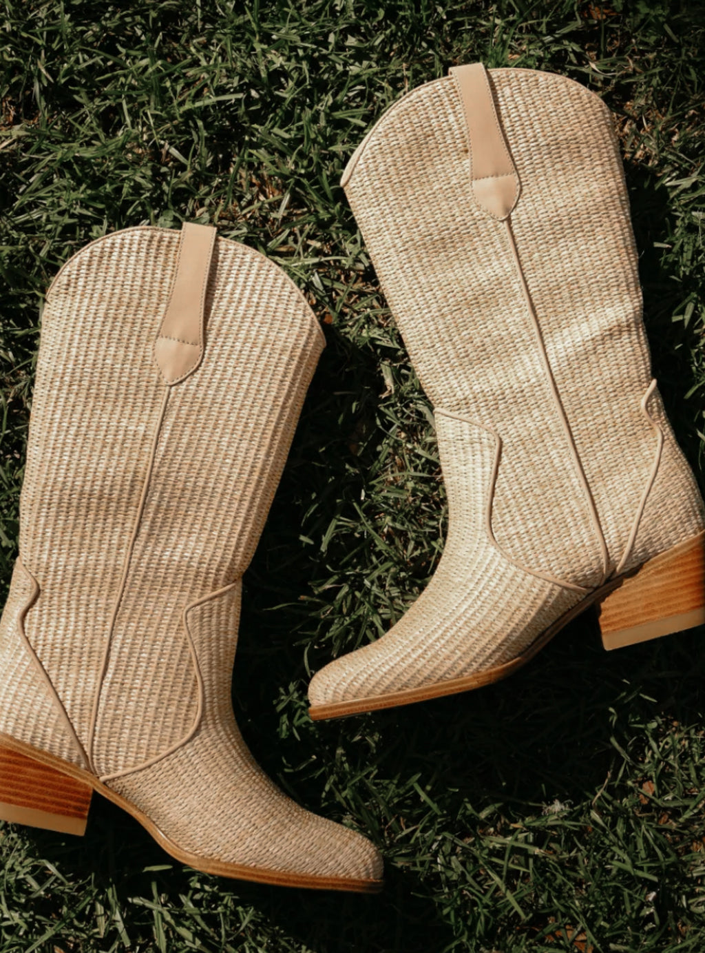 Jenah Boot in Natural Raffia